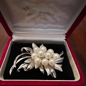 Japanese Akoya Pearl Brooch VTG #2